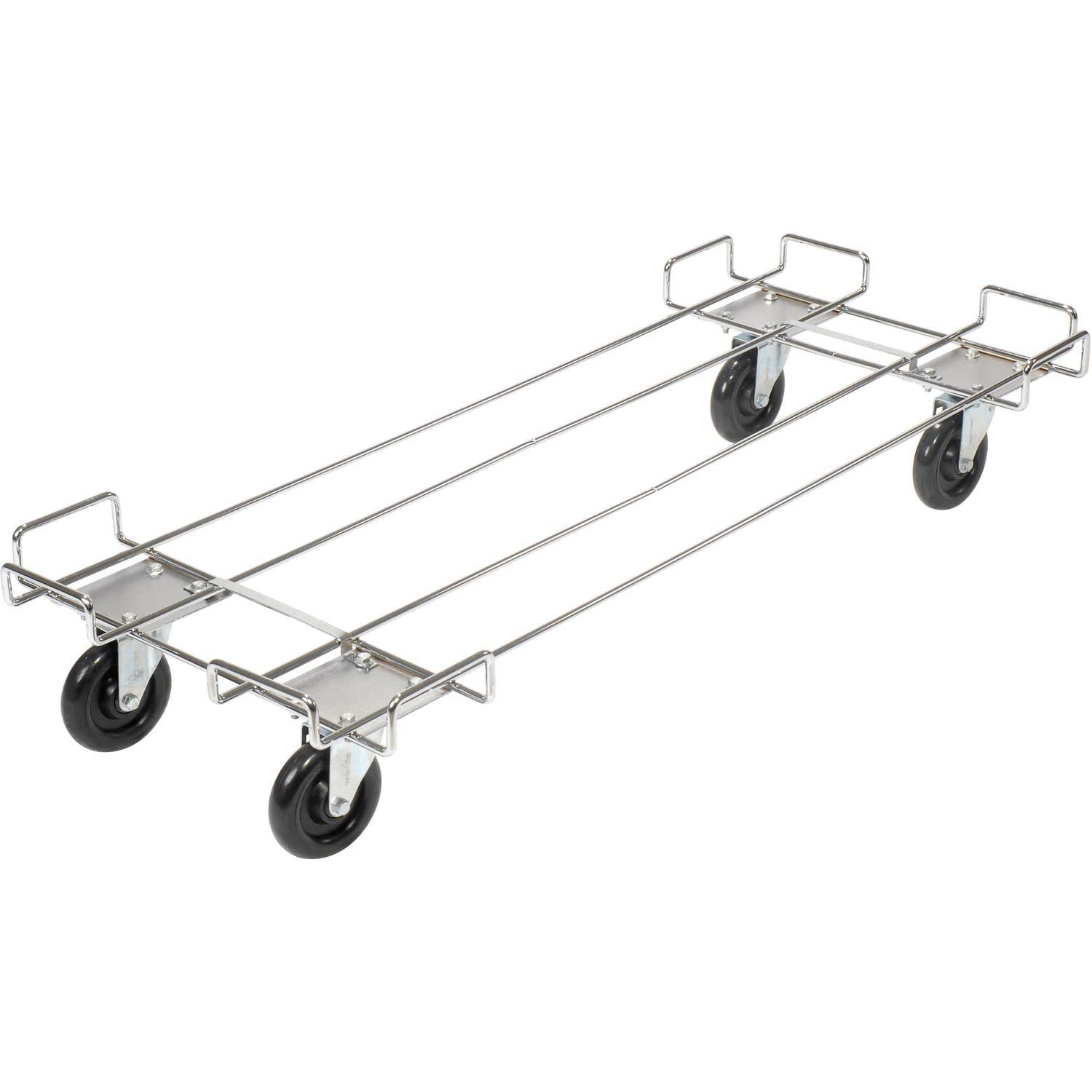 Wire Rack Dolly Base With 5" Poly Swivel Casters by Global Industrial – 20"L x 48"W x 5.12"H, Alloy Steel, Chrome, Model 38148-00