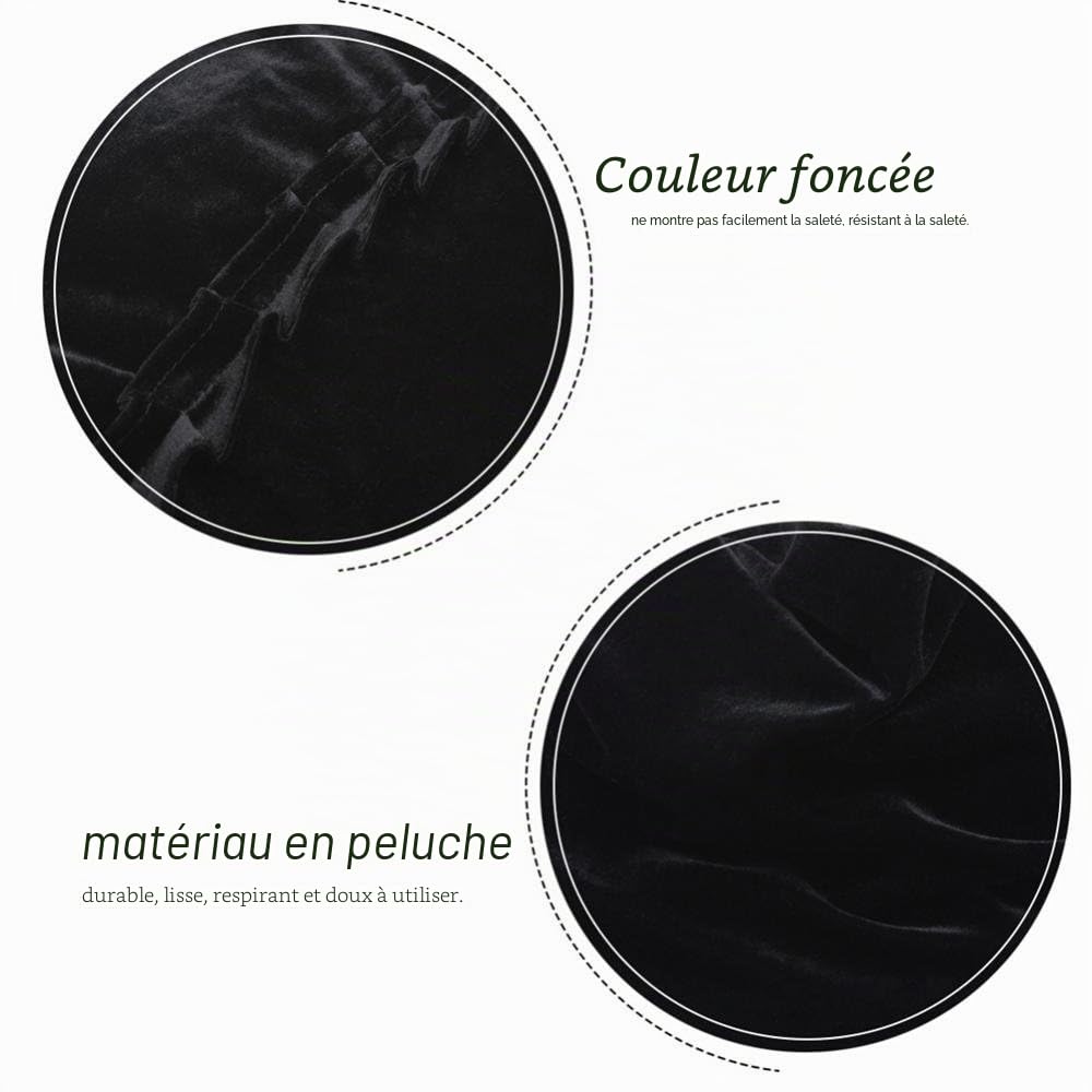 Couverture de piano droit, housse de piano droit housse de protectuion en velours d'or Accessoire de piano(Noir)