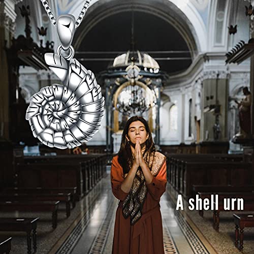 Yfn Seashell Urn Necklace For Human Ashes Sterling Silver Shell Ashes Keepsake Cremation Pendant Sea Theme Beach Jewelry For Women Men Dog Cat #TOP4