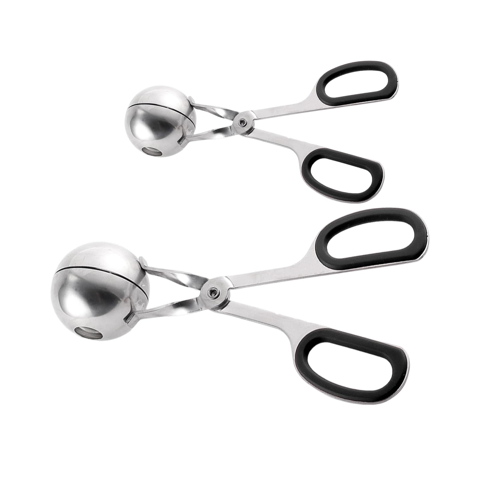 JSGHGDF 2 Piece Meat Baller Tongs Stainless Steel Meatballs Maker with Antislip Handle Nonstick Food Scoops for Cookie Doughs Meatballs Maker Tool