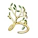 Produktbild Uloveido Fashion Green Tree Design Schmuck Ring für Frauen, Gold Farbe Green Leaves Anniversary Party Ring für Mädchen HR303