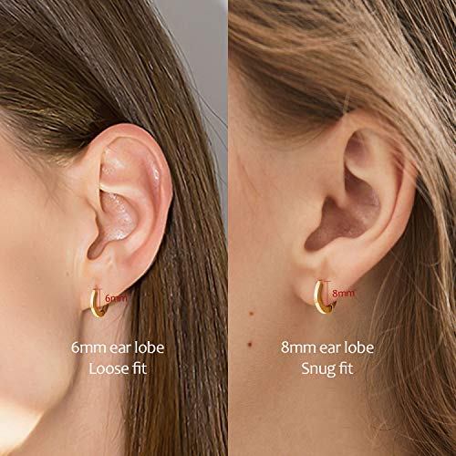 Small Gold Hoop Earrings For Women : 14K Real Gold Plated Hypoallergenic Tiny Cartilage Huggie Girls Ear Jewelry #TOP3