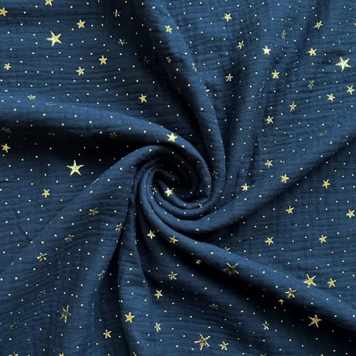 TexTrend Tissu au Mètre - Double Gaze Mousseline - Coton - 1 Mètre 160 x 100 cm - Tissu pour...