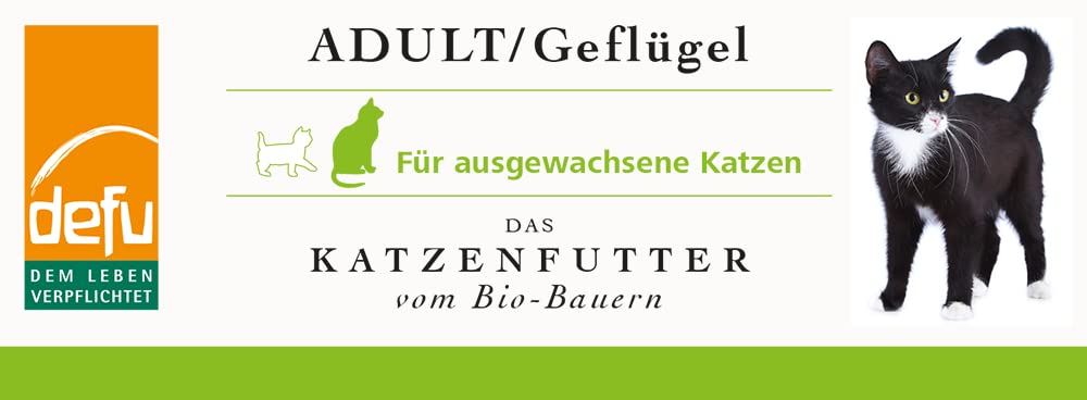 defu Katzenfutter | 3 x 3 kg | Adult Bio Geflügel Trockenfutter | Premium Bio Alleinfuttermittel für Katzen