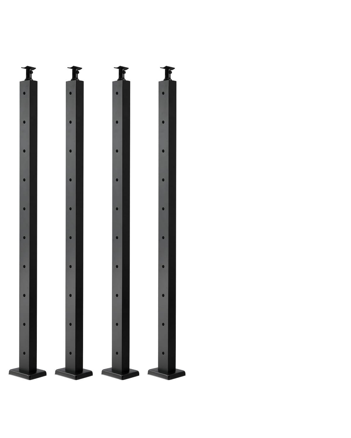 vevor level drilled cable railing post, 10 holes, 36x2x2 inches stainless steel cable railing system kit for indoor outdoor deck balcony, 4 pack, black, product id 4jzlgzxhs914my65m001v0