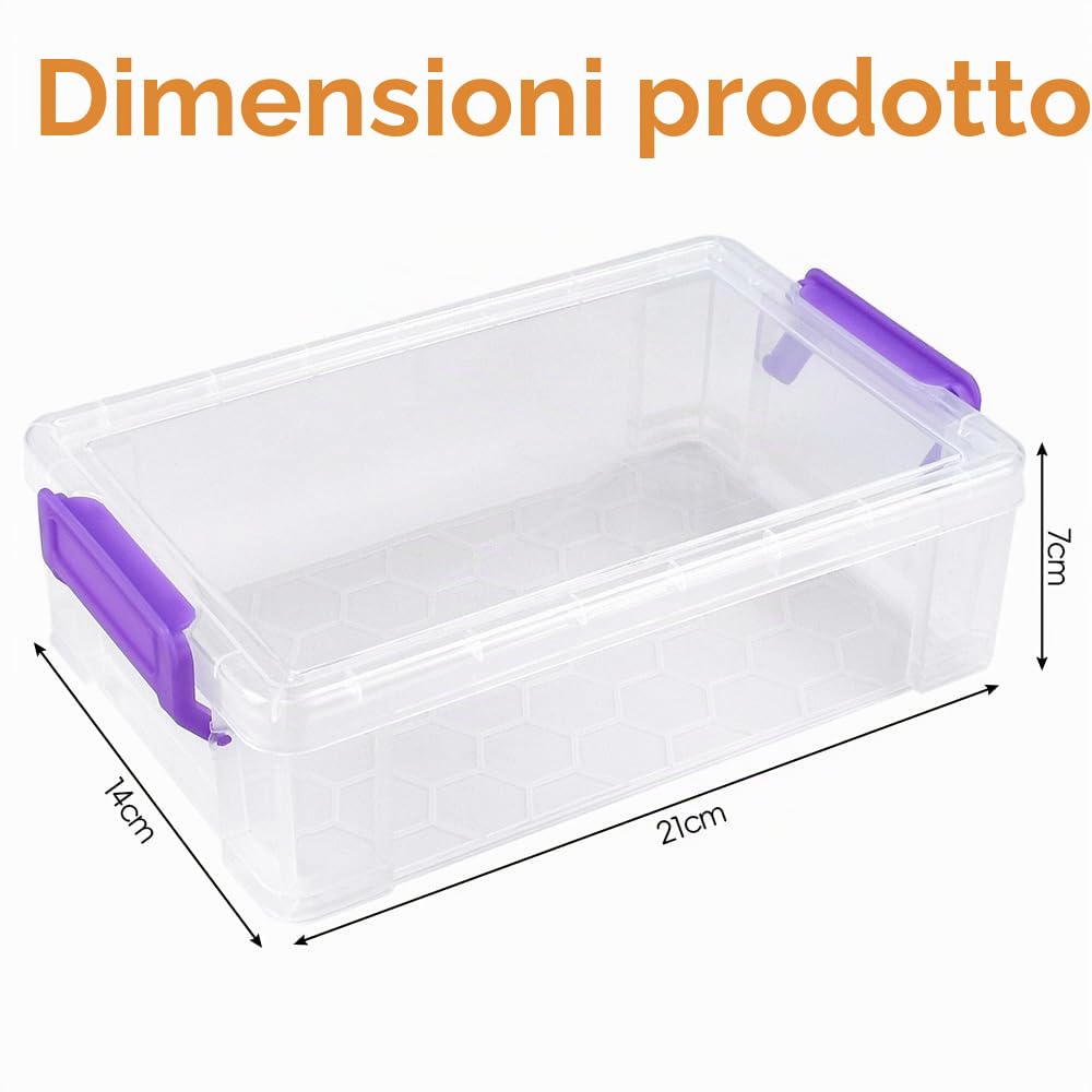 LANSKYLAN Set di 4 astucci per matite in plastica, impilabili, scatole per matite da scrivania, scatole organizer per pennelli, forniture scolastiche, ufficio (21 x 14 x 7 cm)