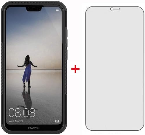 Miniatura 3 de Funda de teléfono para Huawei P20 Lite con protector de pantalla de vidrio templado y soporte soporte rígido híbrido accesorios de celda TPU Huwai
