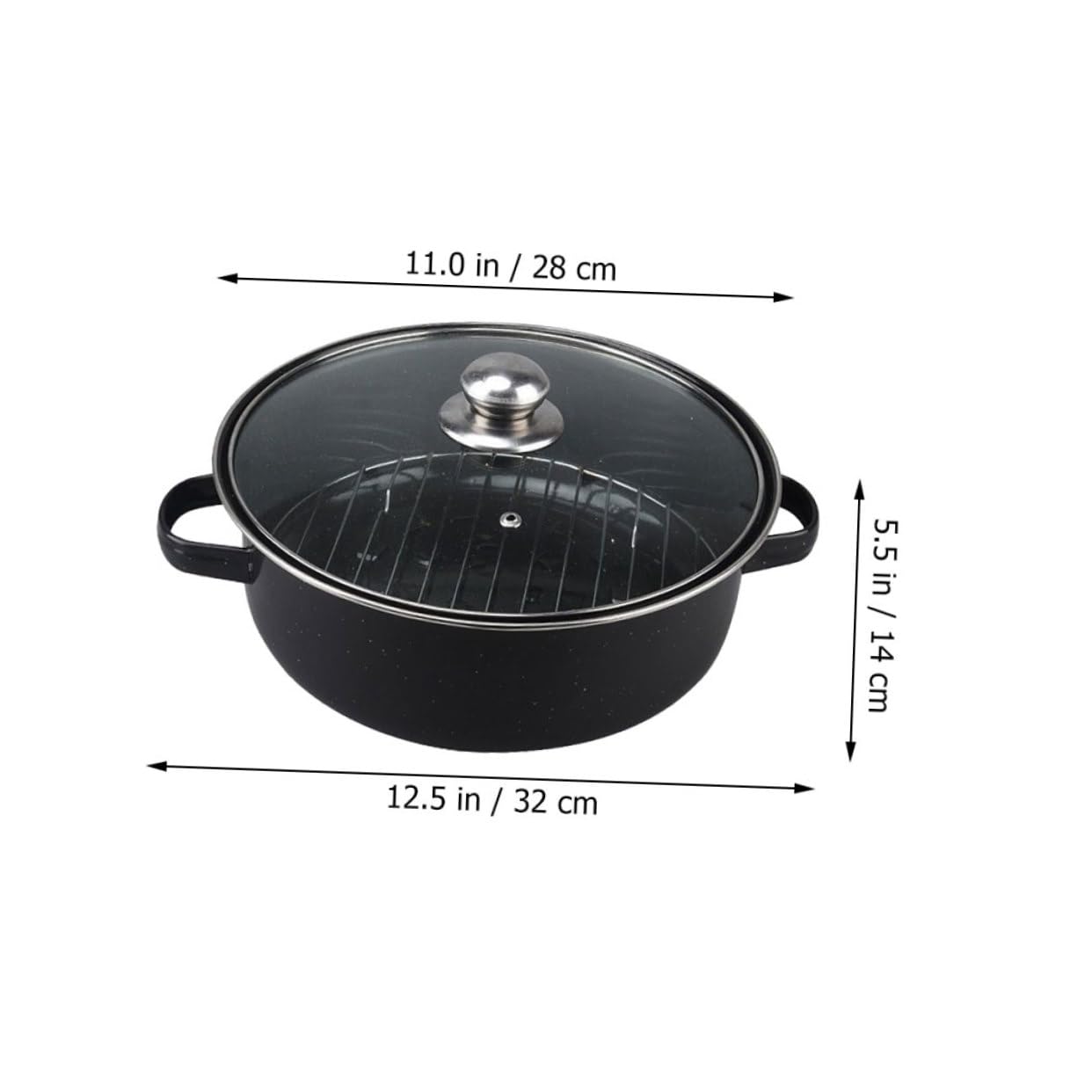 VANZACK Convenient Multi Function Roasting Pan with Lid Daily Use Cooking Pot for Sweet Potatoes and More Durable Design with Double Handles for Safe Cooking and Easy