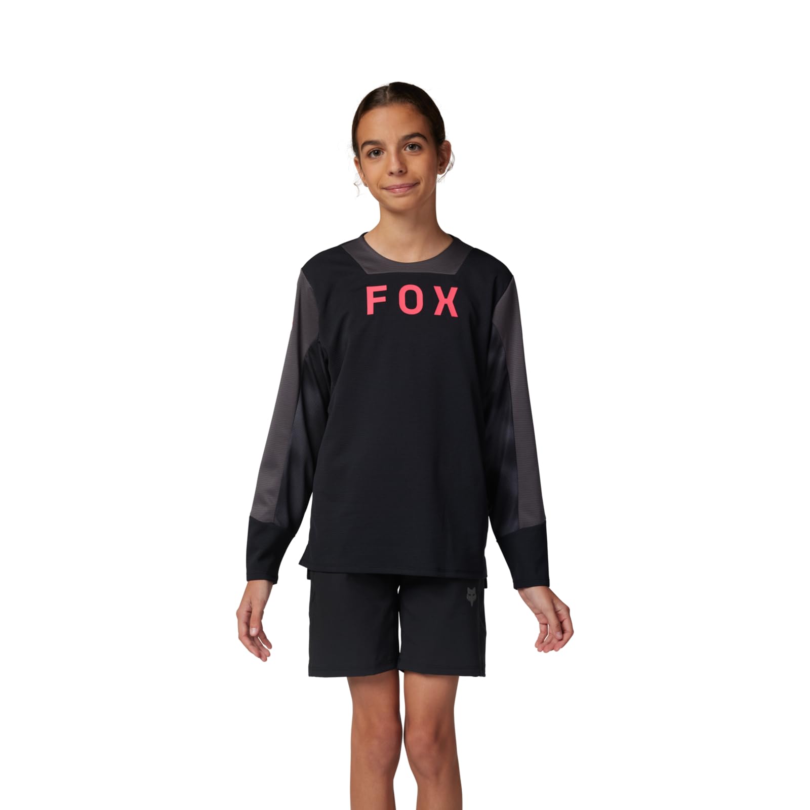 LONG SLEEVE BICYCLE JERSEY FOX JUNIOR DEFEND BLACK YS