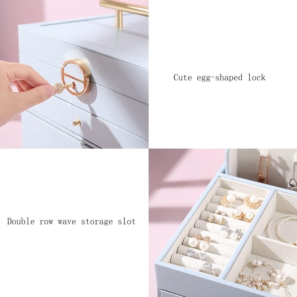 Caja organizadora de almacenamiento de joyas, diseño europeo multicapa de lujo, gran capacidad, vitrina de joyería duradera, solución de almacenamiento de joyas personalizada