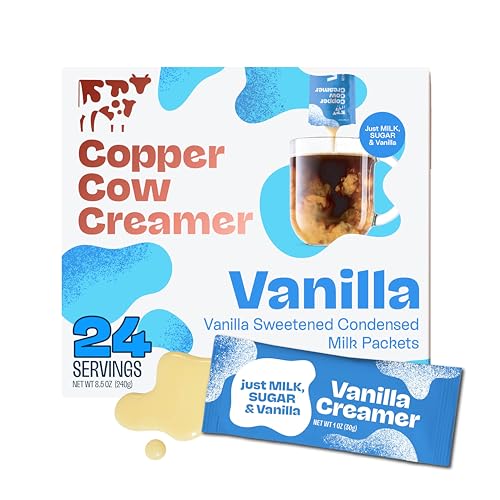 Copper Cow Coffee Vanilla Sweetened Condensed Mlk Single Serve Creamer 24pk