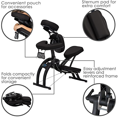 Image of EARTHLITE Portable Massage Chair AVILA II - Premium Folding Spa /Massage /Tattoo Chair incl. Rolling Carry Case