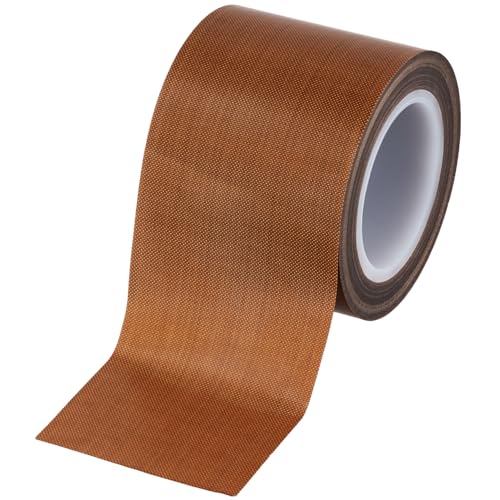 QWORK® Ruban de Téflon 50mm x 10M - Ruban Adhésif Haute Température 300°C - 0,13 mm d'Épaisseur