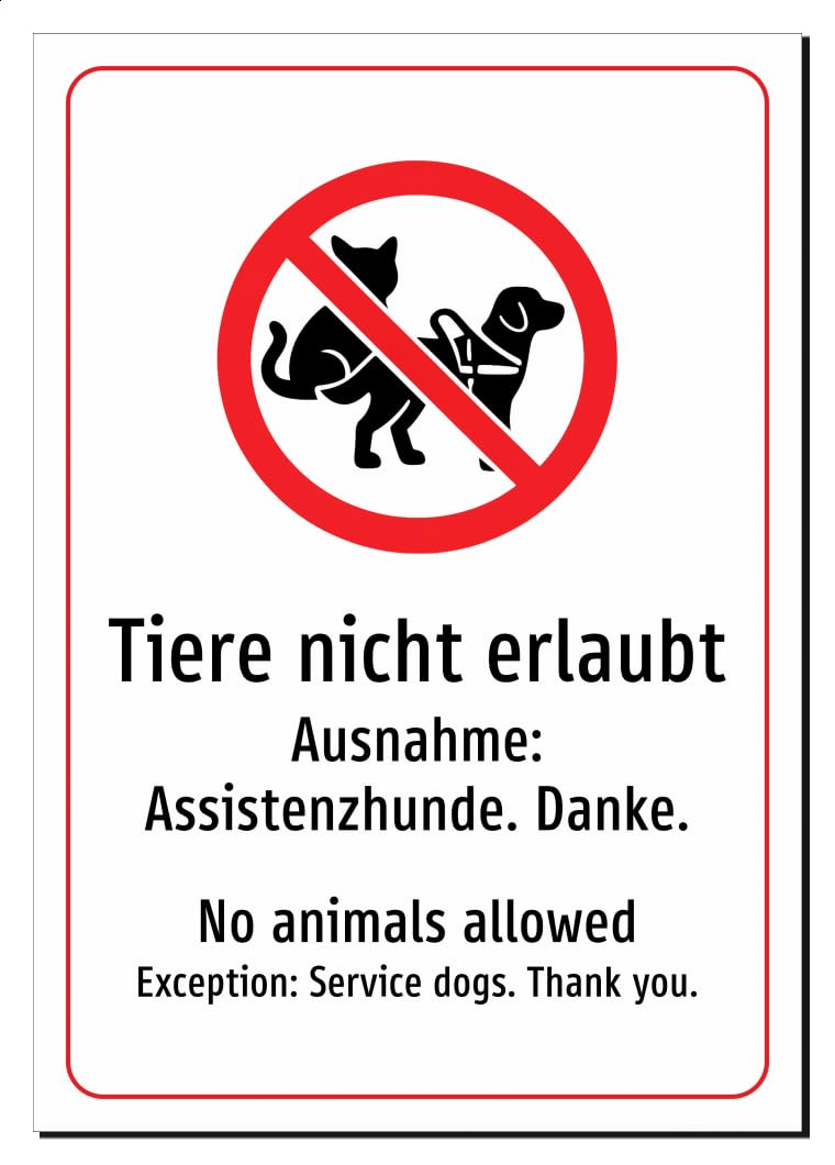 45139-DEEN-S-06 | Tiere nicht erlaubt Schild Deutsch Englisch