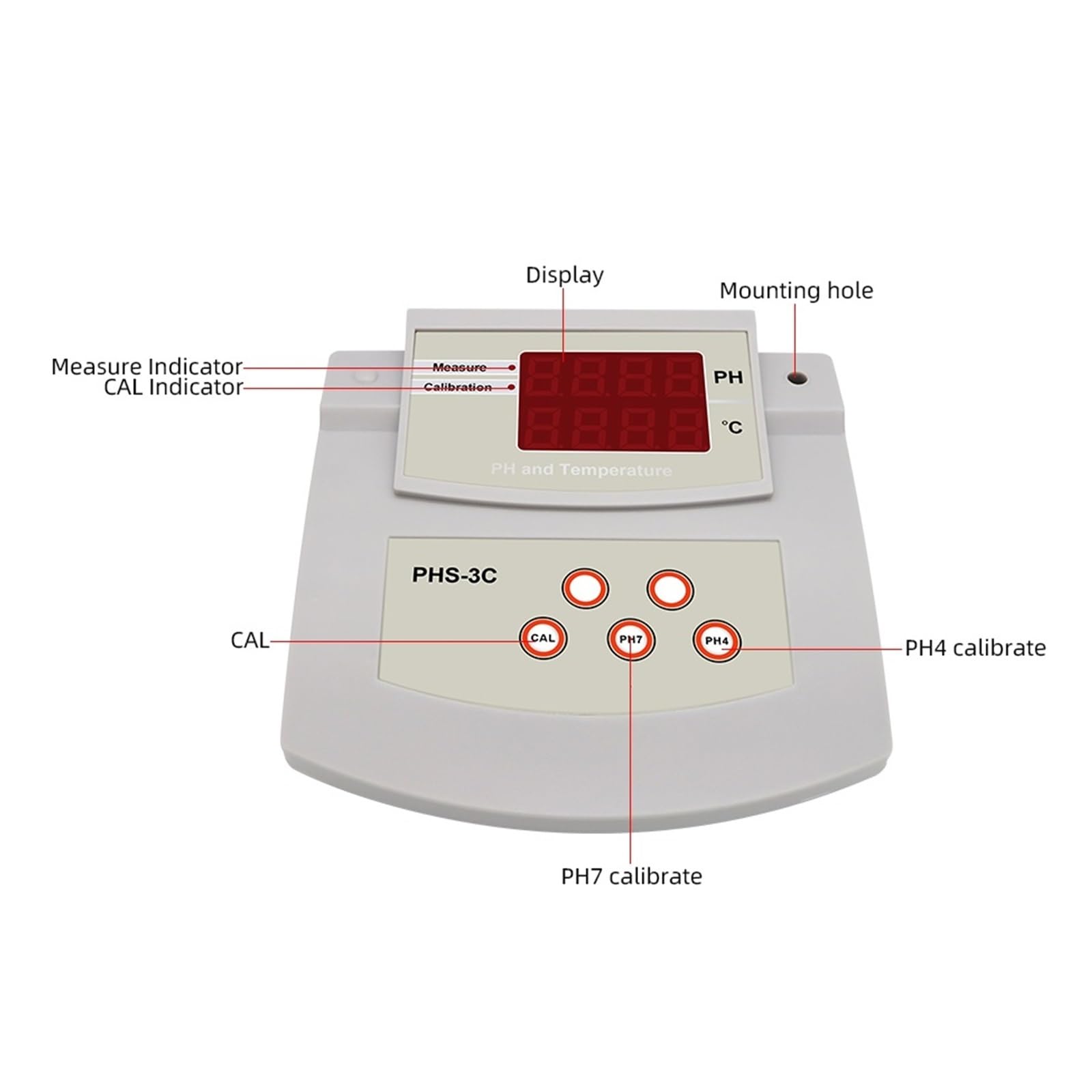 PH/Temp 2 In 1 PH Tester Analizzatore Di Qualità Del'acqua Desktop Calibrazione Automatica Misuratore Di Acidità For Laboratorio Pelle Acquario Piscina