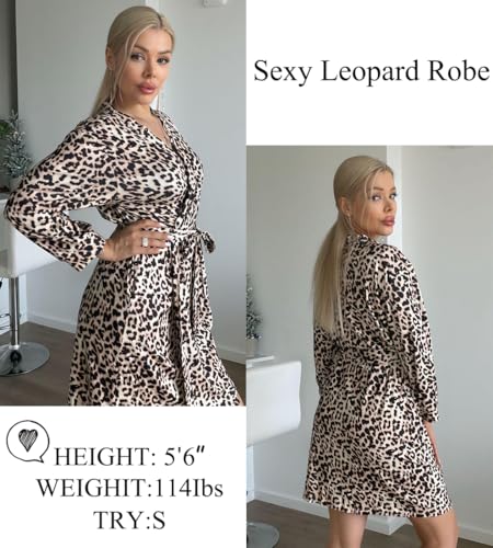 Image of Ekouaer Women's Robes Lightweight 3 /4 Sleeve Short Knit Bathrobe Soft Knee Length Sleepwear Robes with Pockets S-XXL