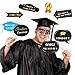 Graduation Photo Booth Props (50Count), Konsait Large Graduation Photo Props Class of 2025 Grad Decor with Sticks for Kids Boy Girl, Black and Gold, for Graduation Party Favors Supplies Decorations