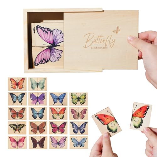 Image of Wooden Puzzles for Toddlers Toddler Puzzles – Montessori Animal Toy Puzzle for Toddlers 3-5 Year Old – Wood Toy Learning Realistic Animals for Boy and Girl (Butterfly)