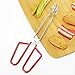 Hiash 10-Inch Heavy Duty Stainless Steel Kitchen Tongs - Non-Slip Comfortable Red Grip, Scissor Design, Heat Resistant for BBQ and Cooking