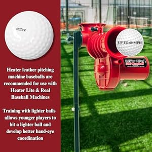 Heater PowerAlley 60 MPH White Lite Baseballs for Training, Drills and Pitching Machines, Lightweight, Safe for Indoor/Outdoor Use, Pack of 6 Heater PowerAlley 60 MPH White Lite Baseballs for Training Drills and Pitching Machines Lightweight Safe for IndoorOutdoor Use Pack of 6