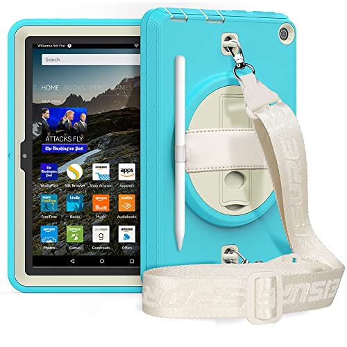 Kindle Fire HD 8/8 Plus�^�u���b�g�P�[�X 360�x��]�X�^���h�L�����[�X�g���b�v�t�� �q���p�d�q���ЃJ�o�[