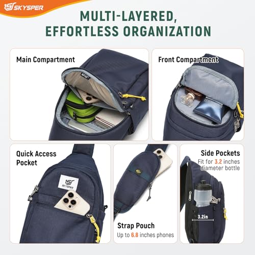 SKYSPER Sling Bag RFID Anti-Theft Crossbody Bag Recycled Travel Cross Body Bag Shoulder Sling Daypack4