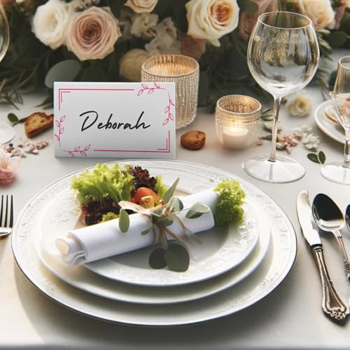 image for TownStix 50 Pieces - Name Place Cards for Table Setting - for Wedding 