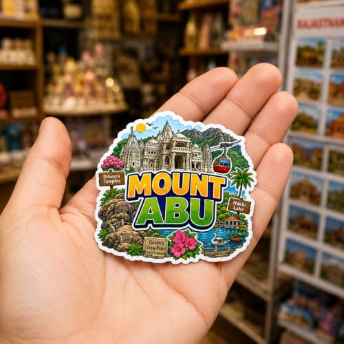 Image of Zesta Wooden Fridge Magnets Set | Refrigerator Decor Magnets for Kitchen | India Souvenir Fridge Magnet Collection | Wooden Magnet for Fridge Door Decoration (Mount Abu)