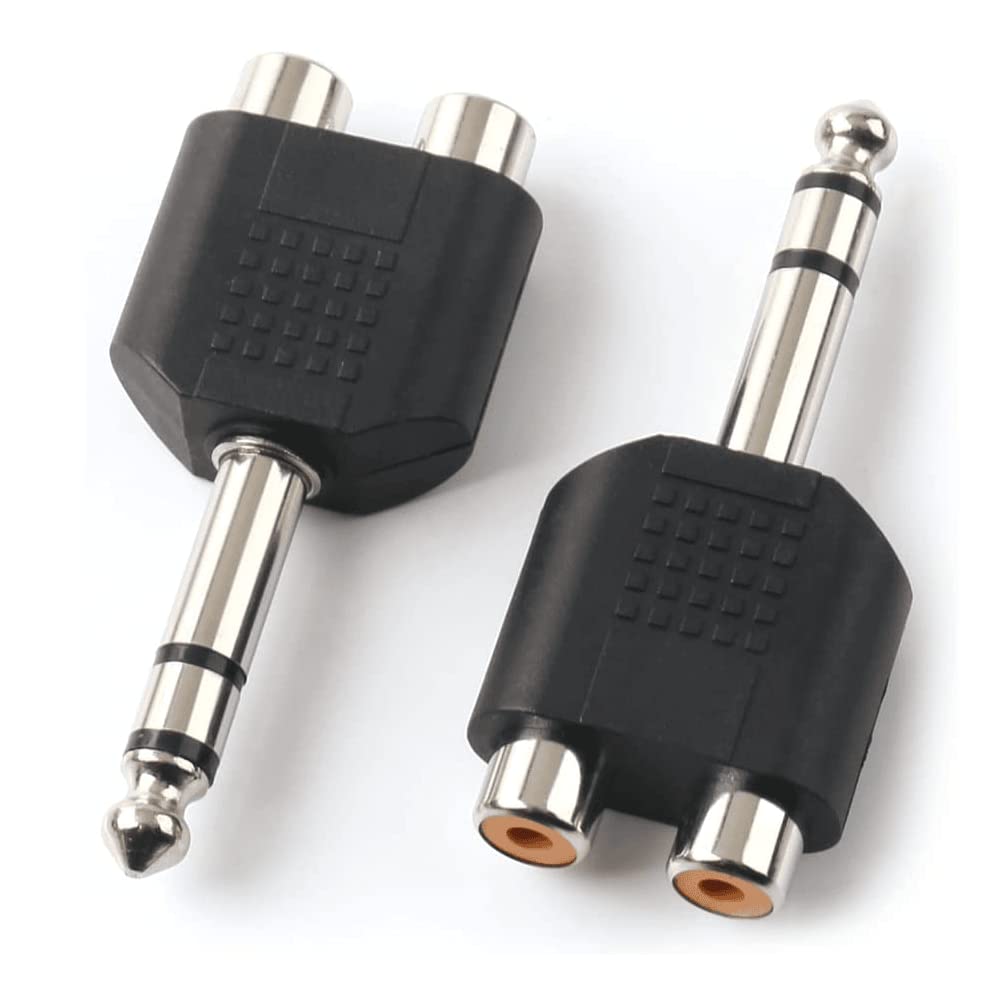 CABLEPELADO Duplicador Audio Estéreo TRS Jack 6.35 mm Macho a 2x RCA ...