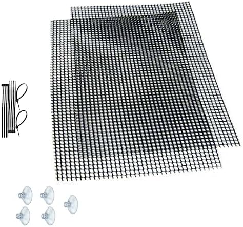Luffy Decorative Aquatic Moss Wall or Floor Mesh Kit, 2 Mesh Pieces, 10 Cable Ties & 5 Suction Cups Included, Ideal for Medium to Big Fish Tanks