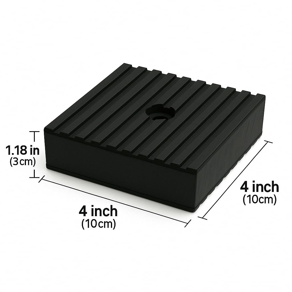 Robuste Anti-Vibrationspads, Vollgummi, 10,2 x 10,2 x 2,5 cm, geräuschdämpfende, rutschfeste Pads für Luftkompressor, Generator, Waschmaschine, Trockner, HVAC-Ausrüstung, 4 Stück