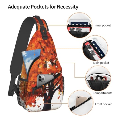 Bolso cruzado unisex negro tipo sling para viaje y senderismo miniatura 3
