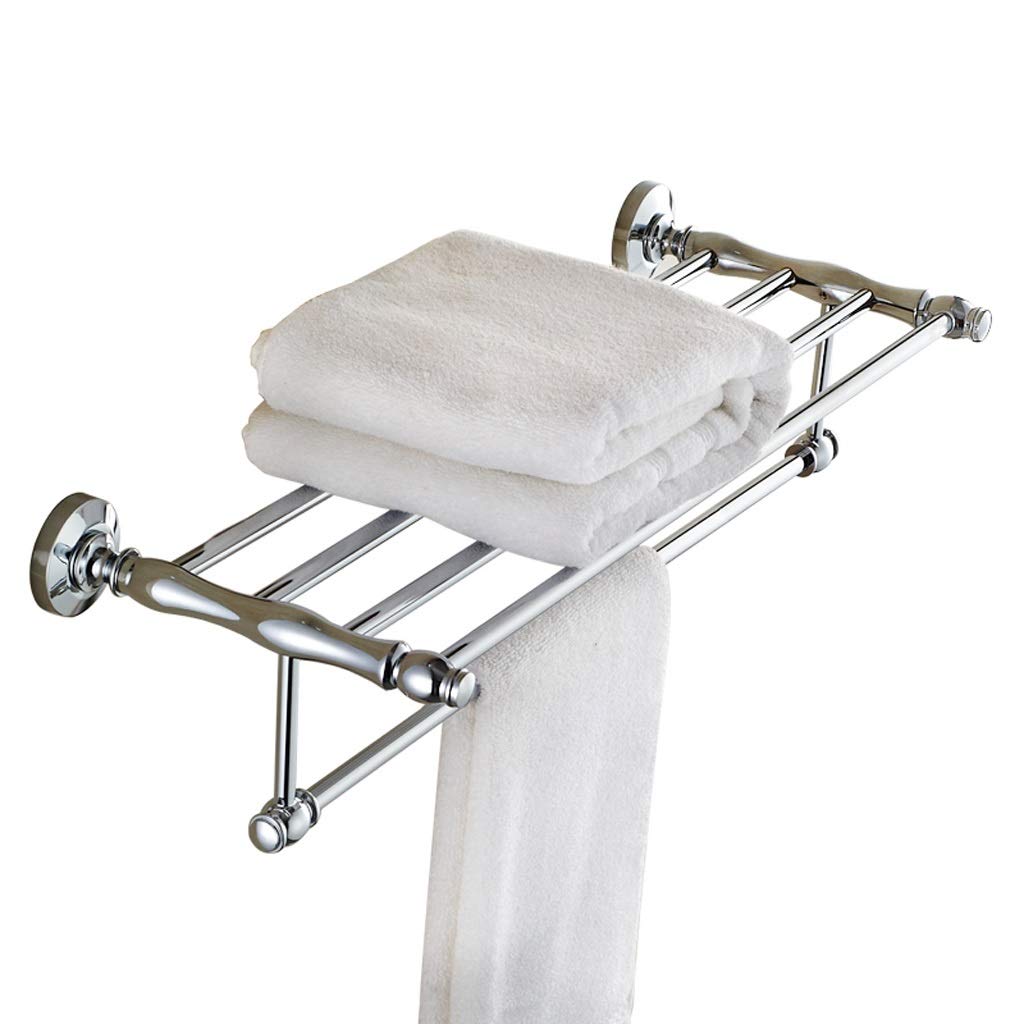 Toallero, Taladrado De Pared Toalla De Cobre Toallero Baño Hotel Doble Estante 50x23x13cm (Size : 60x23x13cm)