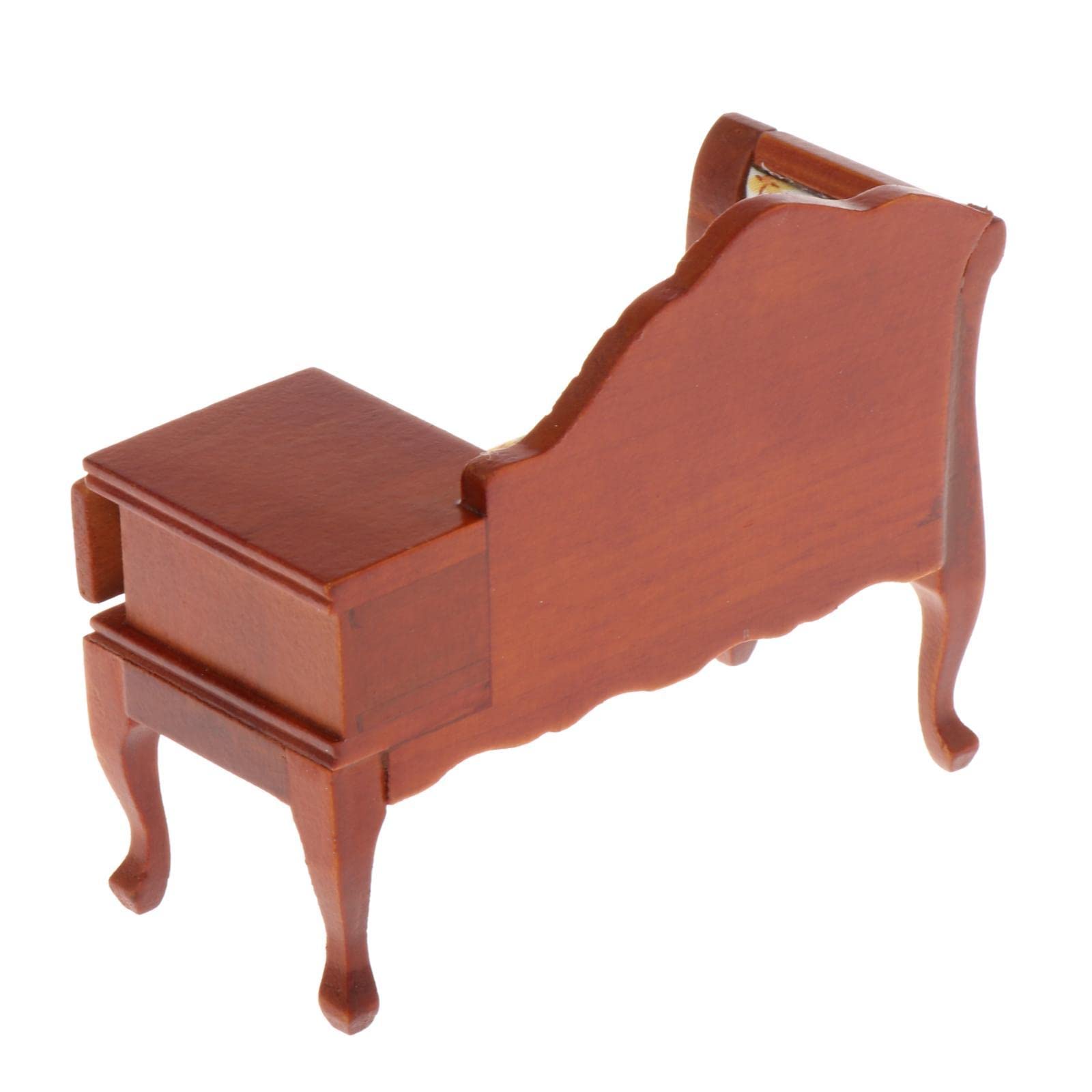 Juego de 5 muebles en miniatura para casa de muñecas, 1/12, de madera, estilo victoriano, sofá