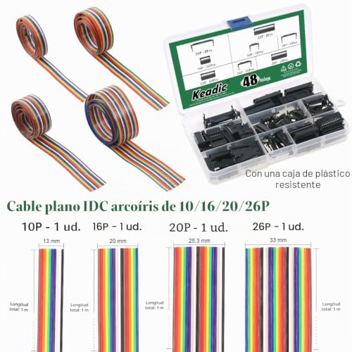 Juego de conector de cable IDC hembra de 10 a 26 pines para electrónica 3
