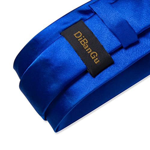 Image of DiBanGu Mens Solid Color Tie and Pocket Square Set Woven Silk Plain Necktie & Handkerchief for Men Wedding Party Formal