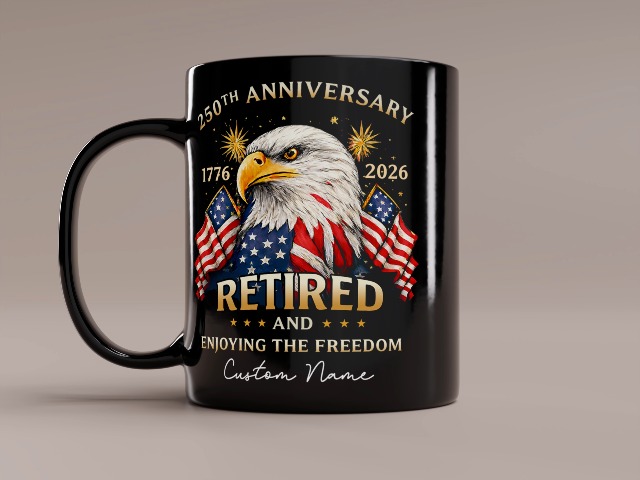 Taza de cerámica patriótica personalizada 11oz miniatura 7