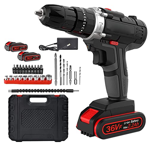 Akkuschrauber/Akku Bohrschrauber 20V,Mit 2 X 2.2Ah Akkus, 2-Gang, 25+3 Drehmomentstufen,10 Mm Bohrfutter, LED-Licht…