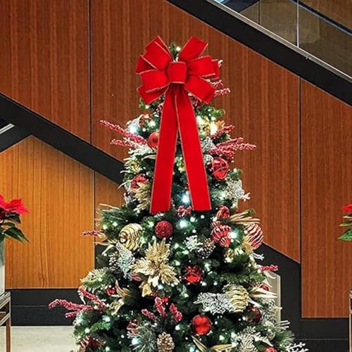 Lazos Navideños Grandes para Árbol de Navidad Set de 8 Piezas Decorativas para Corona y Chimenea 7