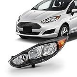 Fits 2014 2015 2016 2017 Ford Fiesta S SE ST 2018 Titanium [Halogen Type] Black Trim Headlight...