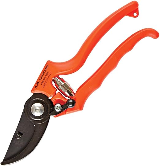 Leonard Ergonomic Bypass Pruning Shear with Molded Grip, 1 Inch Cutting Capacity