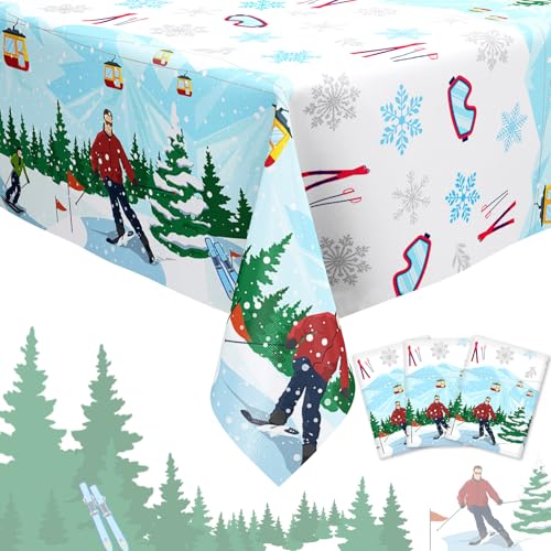 Kreatwow Ski Themed Party Decorations 3pcs Ski Party Tablecloths ...