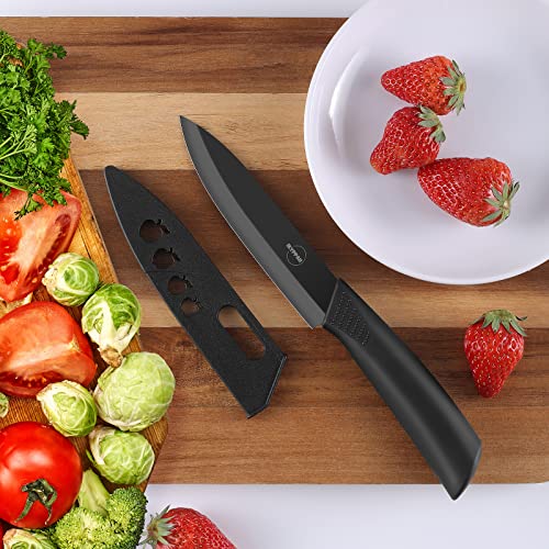 Ikyppah Ceramic Knife Set 3-Piece,Chef's Knife, Utility Knife,Paring Knife,Includes 6-5-3In(Black) #TOP2