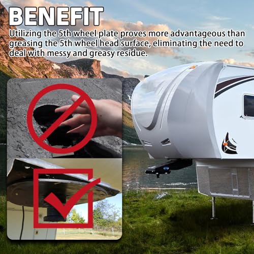 Image of TonGass 5th Wheel Hitch Lube Plate 10in Fits Standard 2-7 /8 inch Pin | RV Wheel Lube Plate, Camper Fifth Wheel Plate, Trailer Wheel Accessories for 5th Wheel Trailer Safety Kit