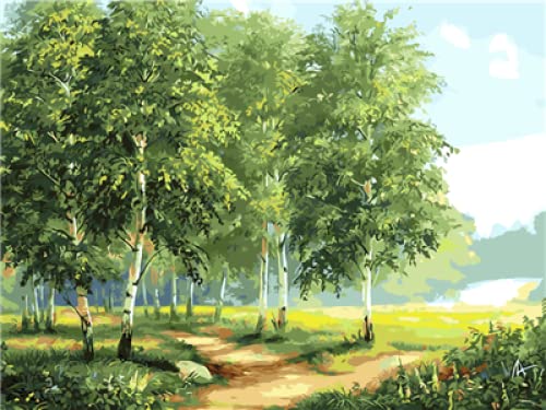 Point de croix kit complet broderie estampée paysage forêt loisir créatif adulte