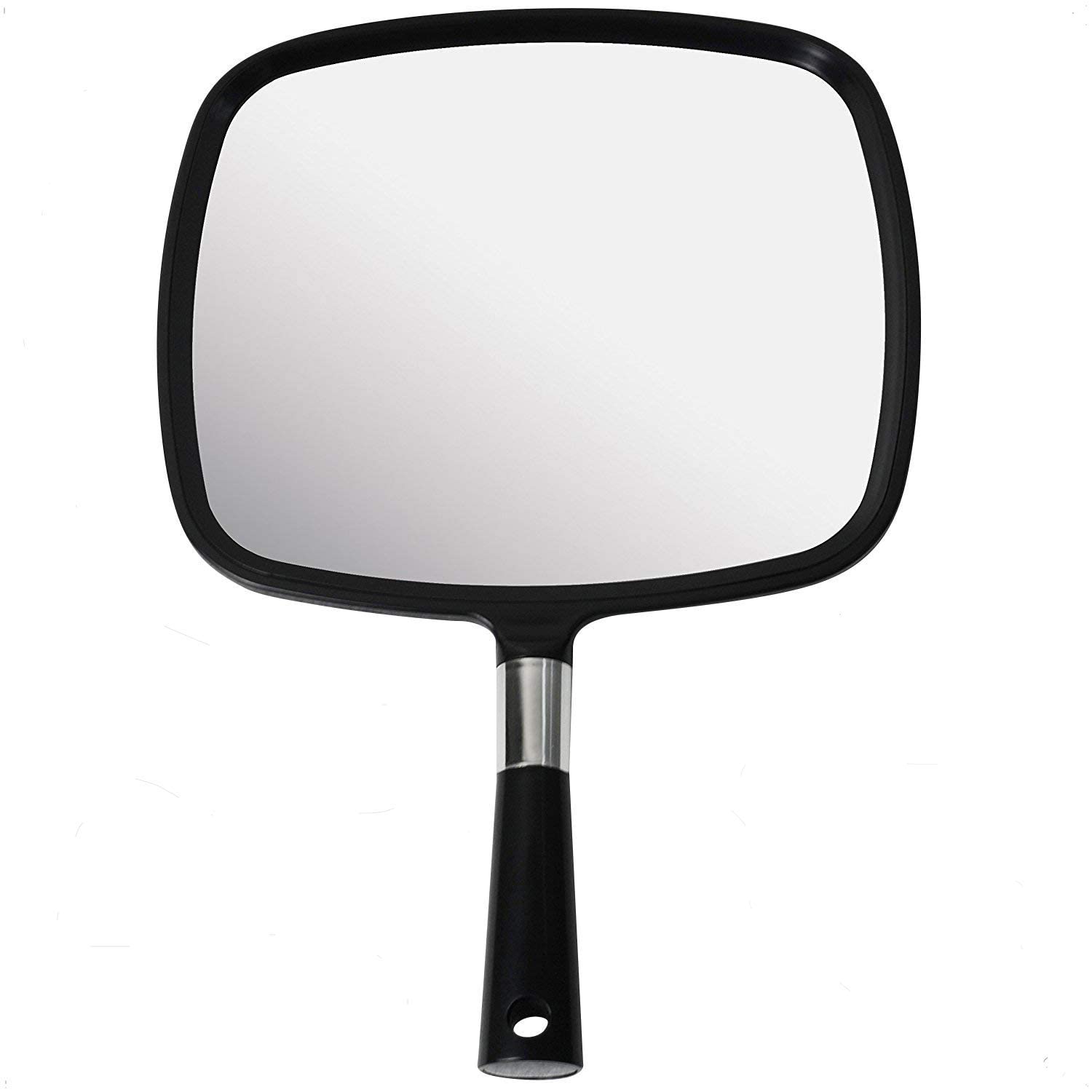 MIRRORVANA Large Hand Mirror with Comfy Handle - Black Portable Handheld Mirror - 9" x 13"