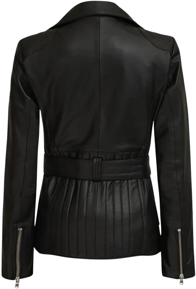 Blingsoul Leather Jacket Women - Real Lambskin Long Womens Leather Jacket - Image 3