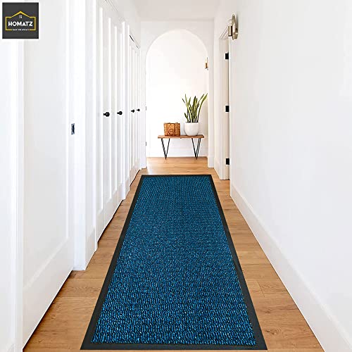 Homatz Hallway Runner Rug Heavy Duty Non-Slip Rubber Back, Blue 60x120cm Long Carpet Runner - Dirt Trapper, Water Absorbent Mat, Washable Runner Rugs, Carpet for Hallway Kitchen Living Room