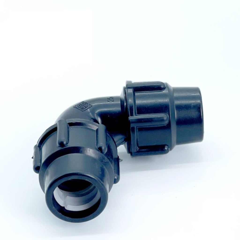 Raccordi for tubi in plastica riutilizzabili in PE - Connettore a gomito con giunto rapido for l'irrigazione 'acqua del rubinetto, 1 pz(Black,50mm)