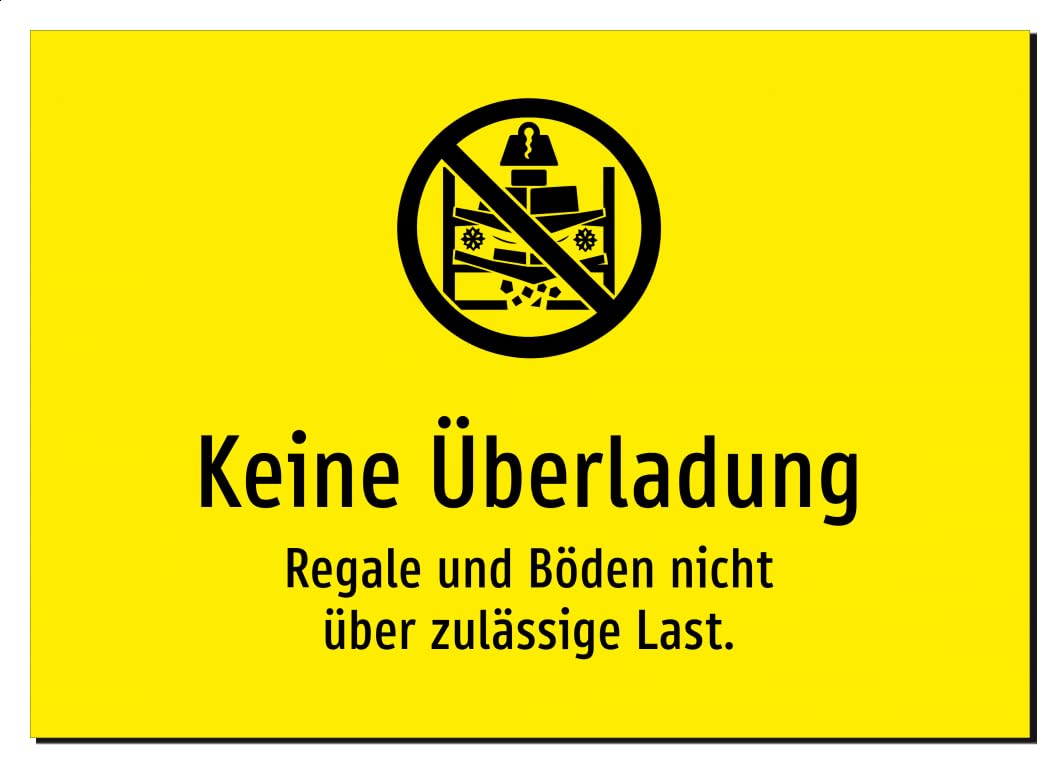35778-DE-S-07 | Keine Überladung - Regale und Böden nicht über | Aluminiumschild A4, 297 x 210mm | mit Symbolgrafik und Text